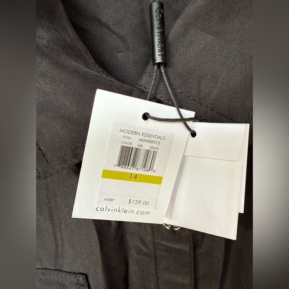 Calvin Klein Cinch Waist Black Knee Length Dress Women’s Size 14 MSRP $129 NWT - Picture 3 of 4